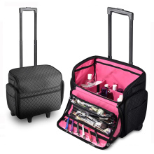 Professional Rolling Travel Trolley Makeup Train Case Cosmetic Organizer Makeup Case With Wheels